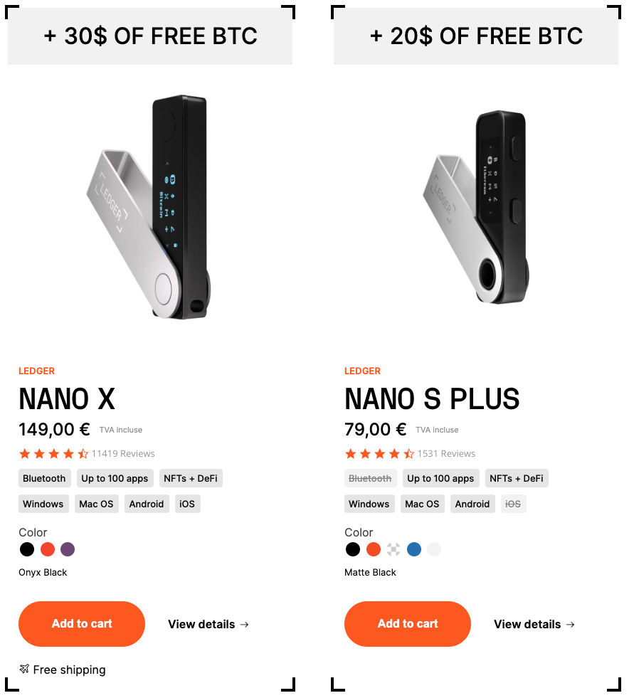 Black Friday Get $30 of Bitcoin when you buy a Ledger