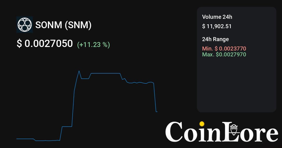 SNM ($) - SONM [old] Price Chart, Value, News, Market Cap | CoinFi