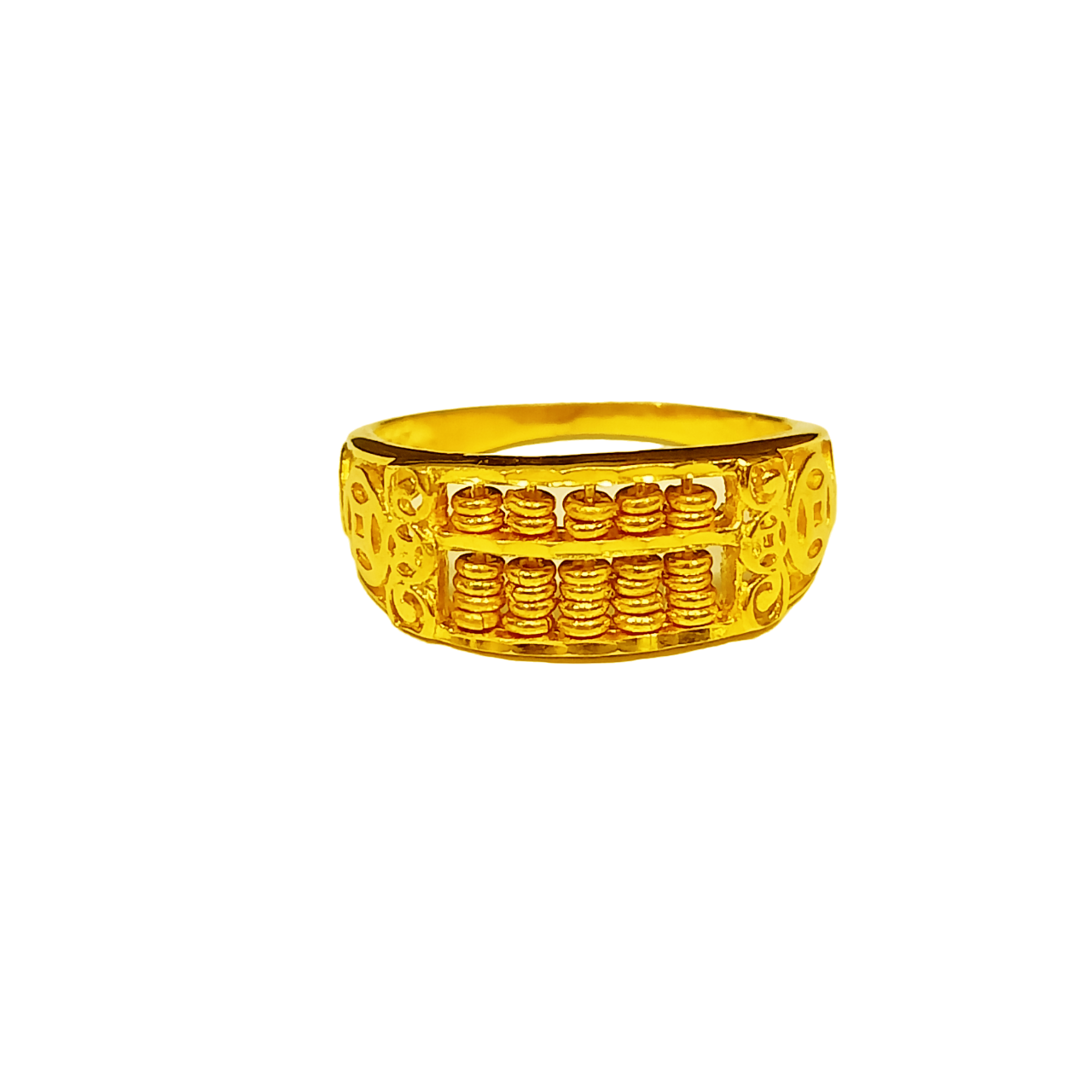 22k / Gold Full Round Slim Abacus Ring with Coin – Best Gold Shop