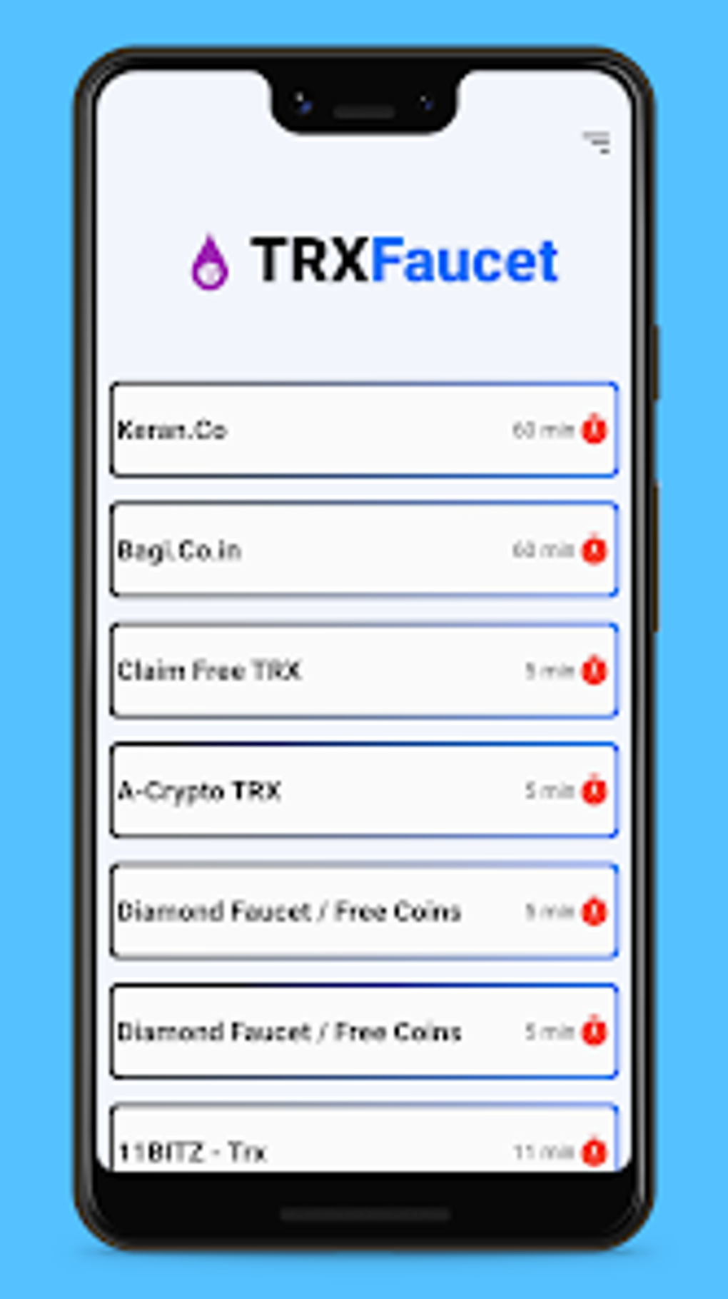 Tron (TRX) Faucet List