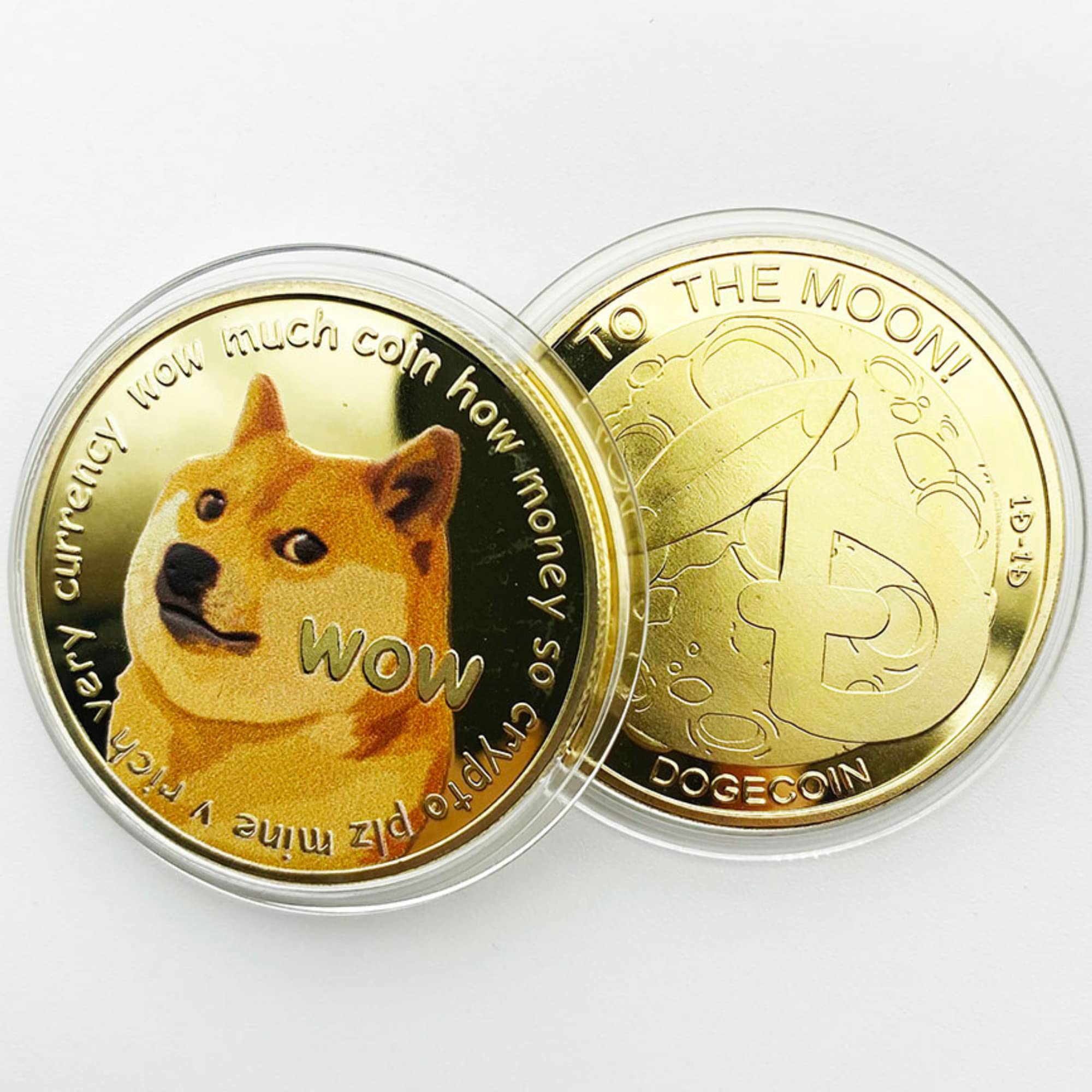 Dogecoin Gold Plated Color Physical Coin Cryptocurrency DOGE Collectib– Trump Mug