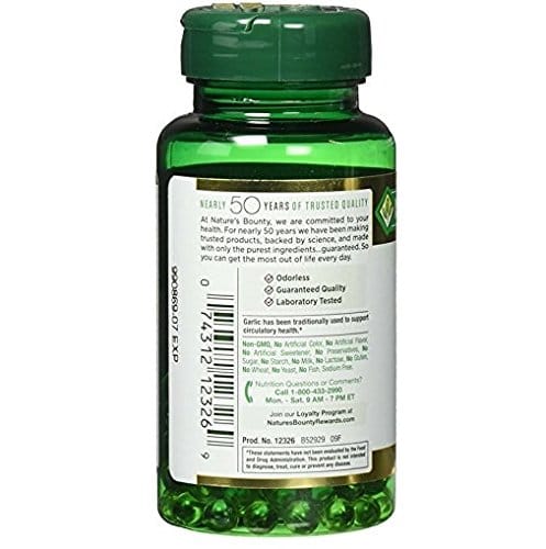 Buy Nature's Bounty Garlic Oil mg Softgels 's Online in the UAE | BinSina Pharmacy