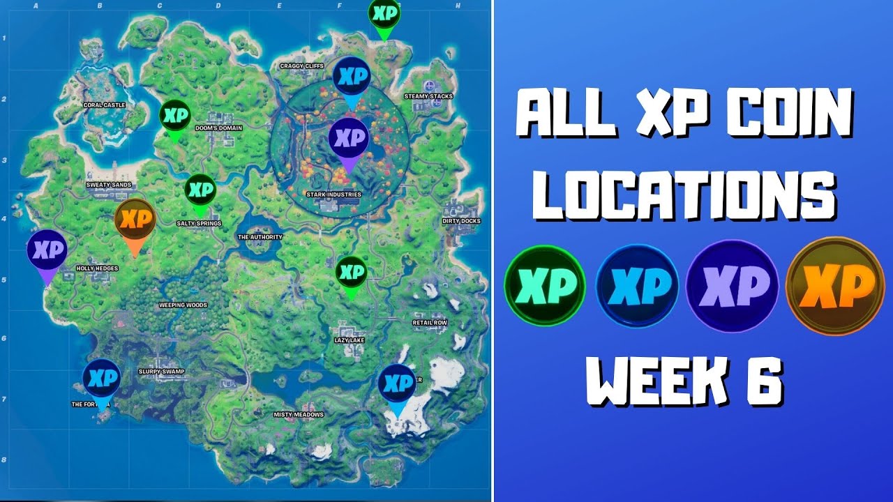 Fortnite: Season 4 Week 6 XP Coin Locations