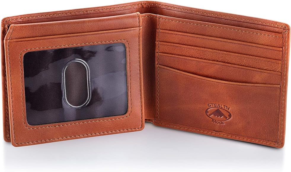 Double-Sided ID Window Bifold Wallet | Genuine Napa Leather | RFID Blocking - DiLoro Leather
