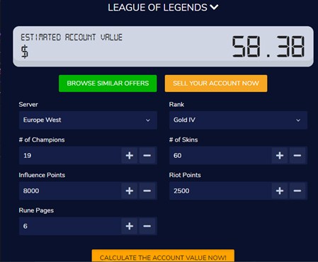 How much is your League of Legends account worth?