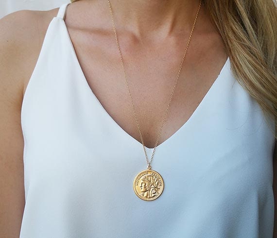 Large Coin Necklace | Gold Jewelry