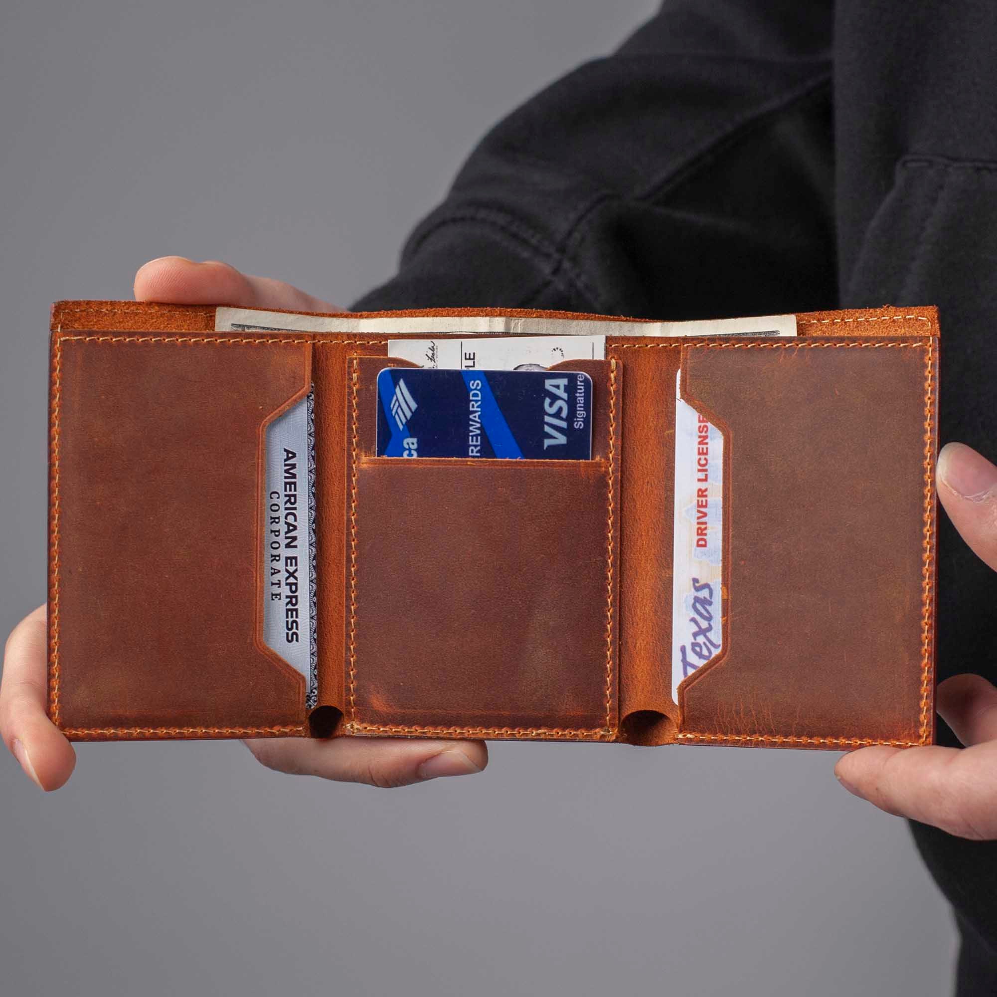 Leather Trifold Wallet- Horse - American Made General Store