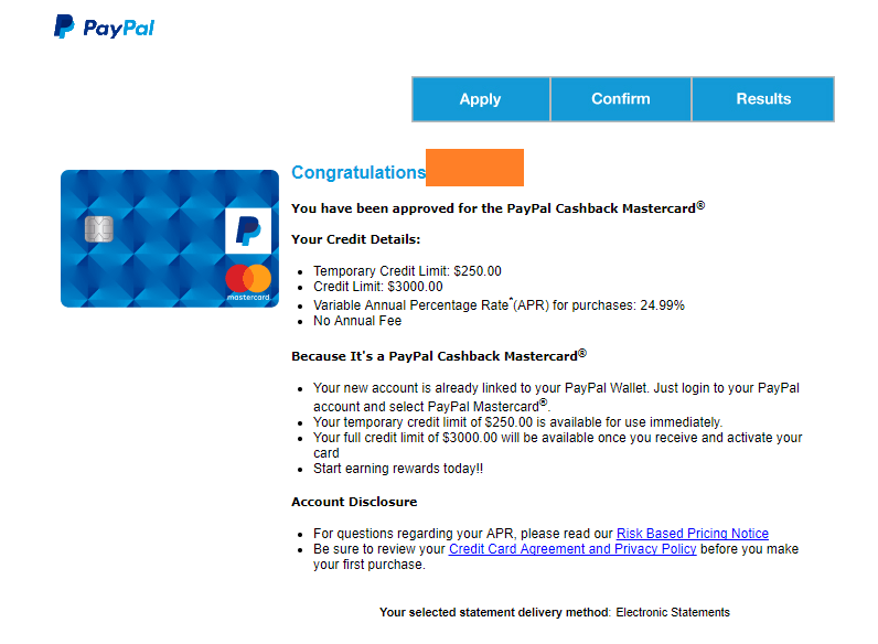 Paypal Credit Approval! - myFICO® Forums - 