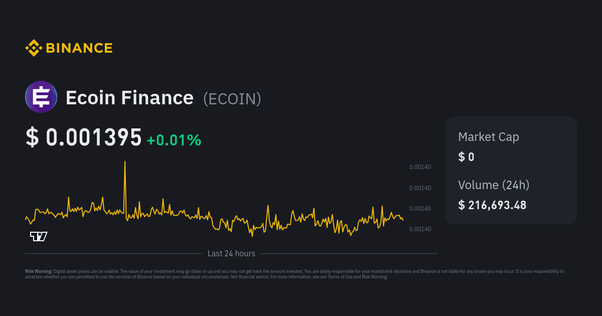 Ecoin official price today, ECOIN to USD live price, marketcap and chart | CoinMarketCap