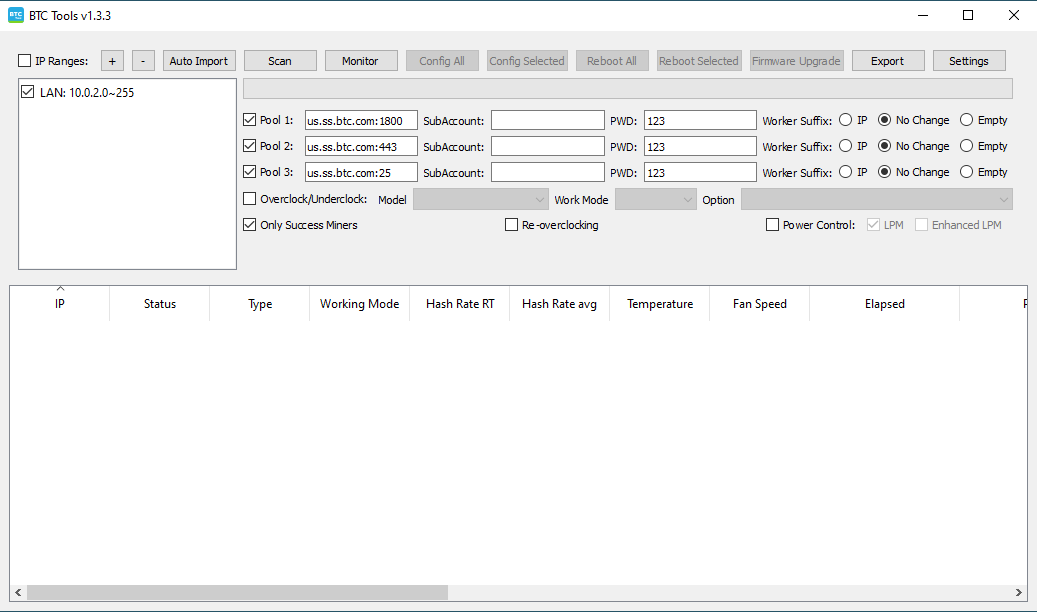 BTCTools v - Download Antminer Software for managing, searching, flashing ASIC