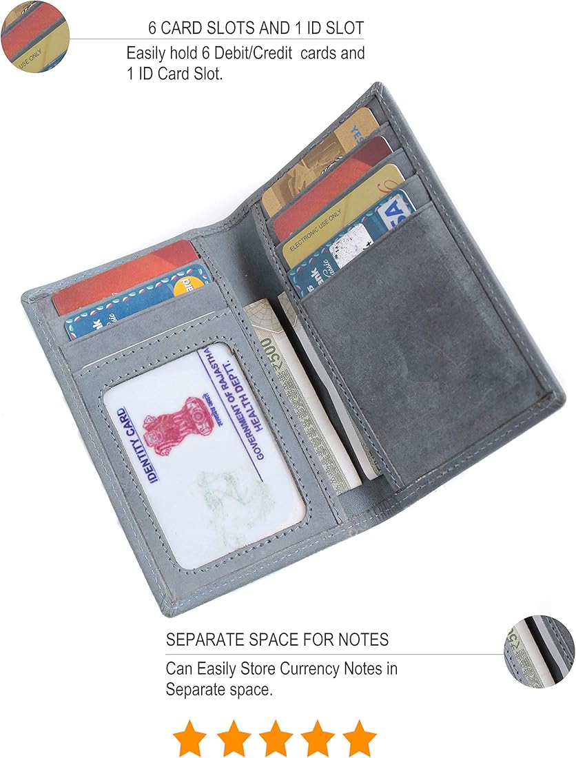 RFID BLOCKING LEATHER WALLET CREDIT CARD HOLDER