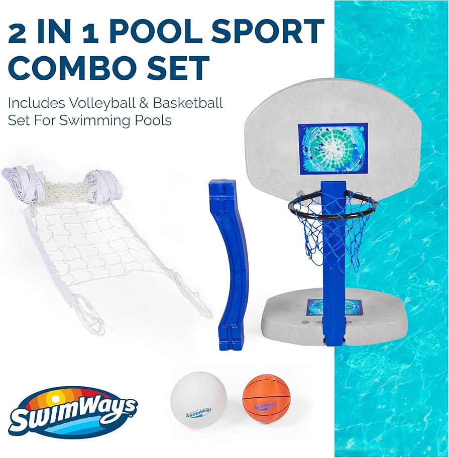 Swimways 2-in-1 Pool Basketball Volleyball Set | In The Swim