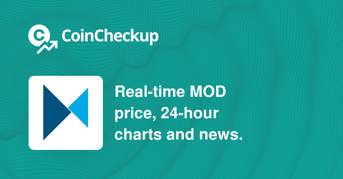 Modum price today, MOD to USD live price, marketcap and chart | CoinMarketCap