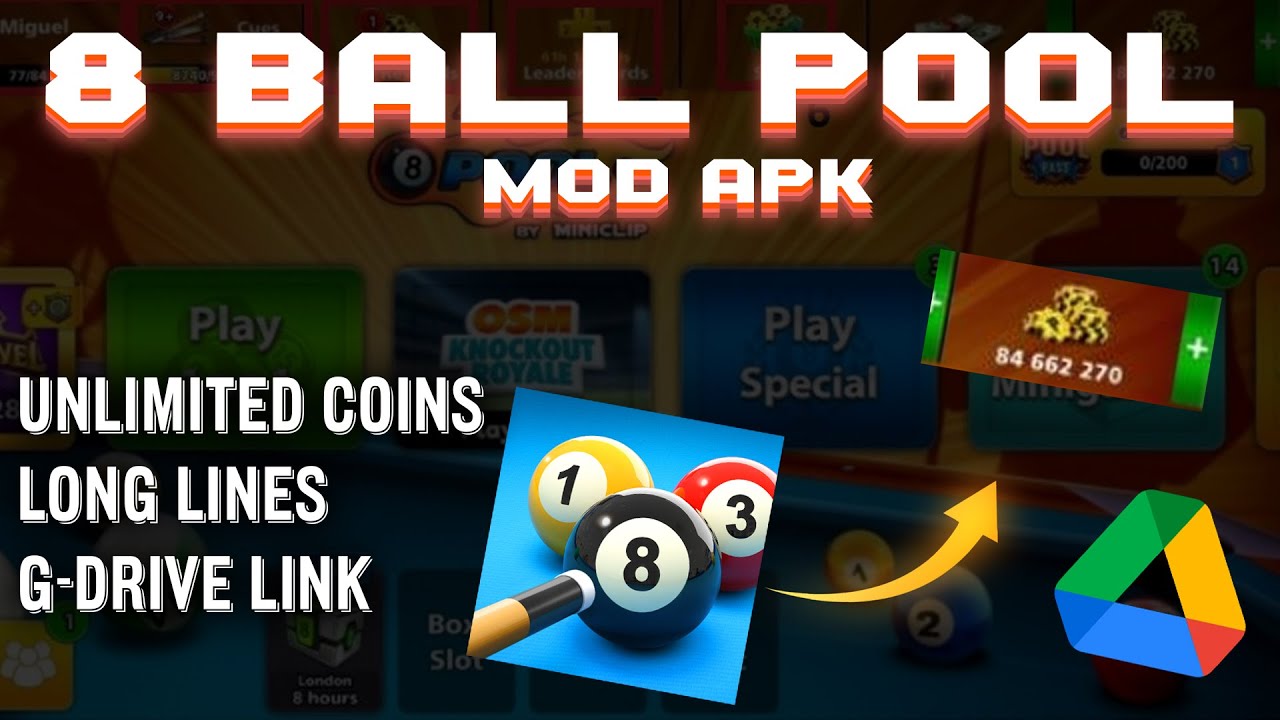 8 Ball Pool MOD APK (Anti Ban/long line) Android