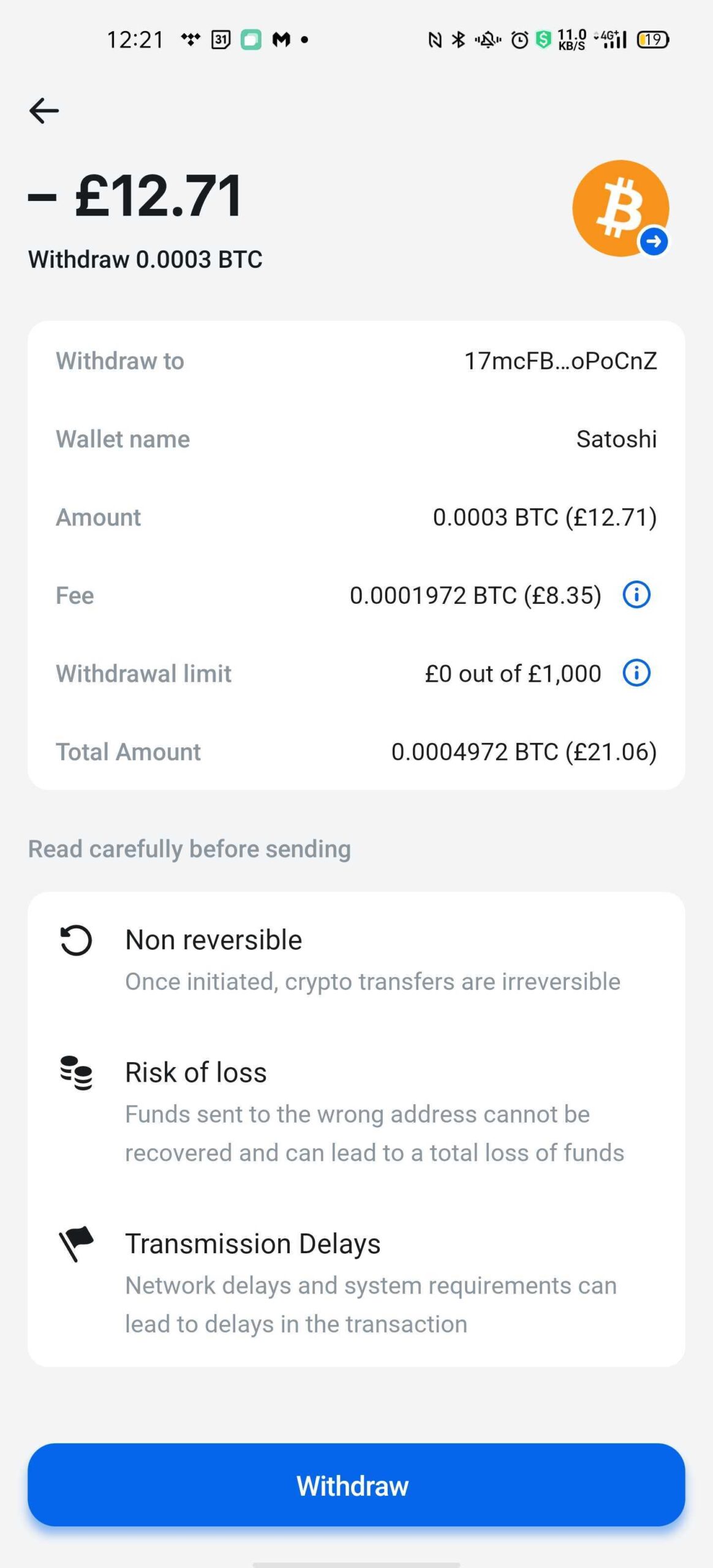 Sell Bitcoin with Revolut