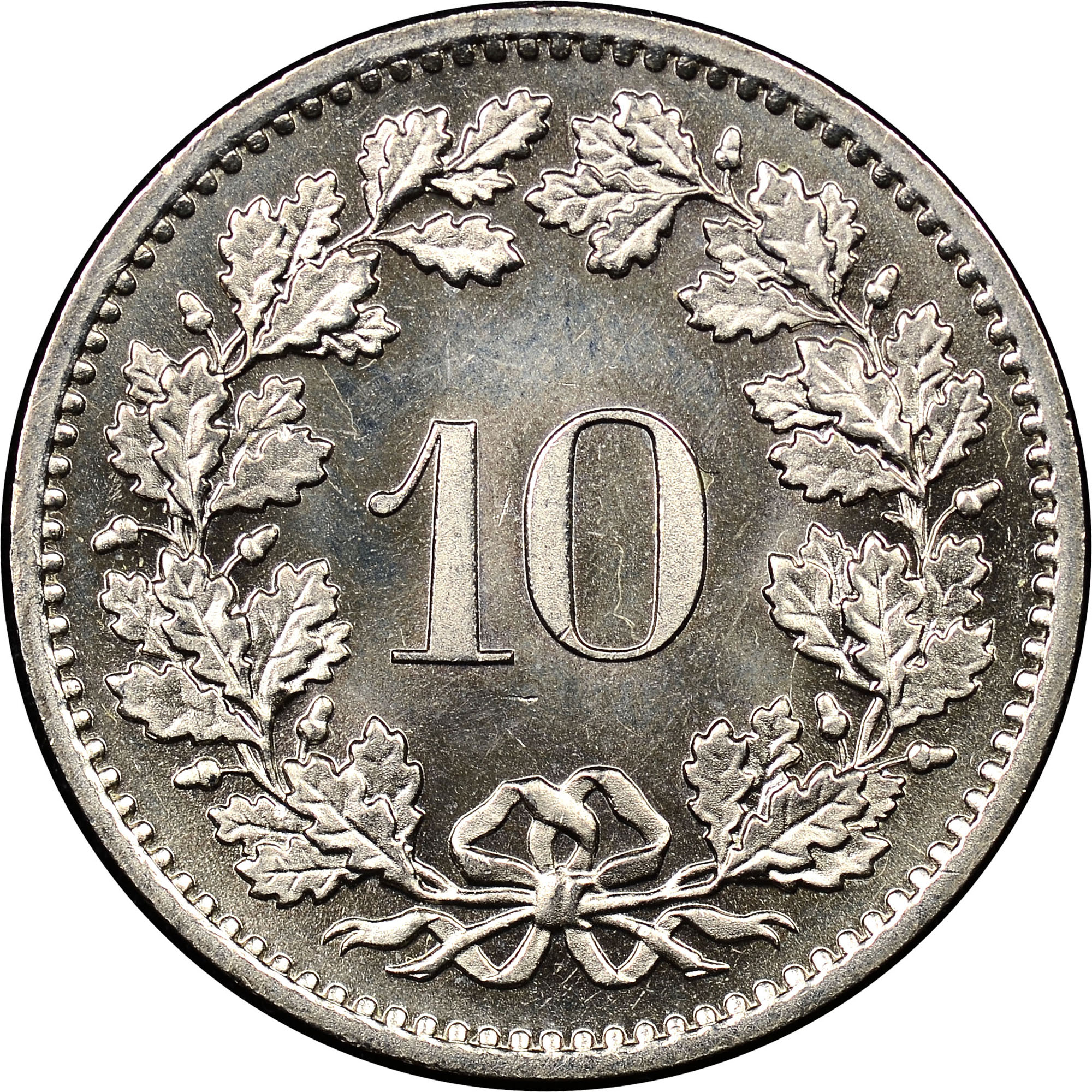 10 Rappen (Libertas; copper-nickel) - Switzerland (date) – Numista