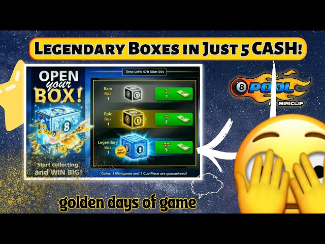 8 Ball Pool 5 Cash Legendary Box Trick On Version Level 6 MOD