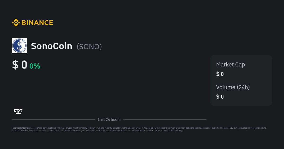 SonoCoin price now, Live SONO price, marketcap, chart, and info | CoinCarp