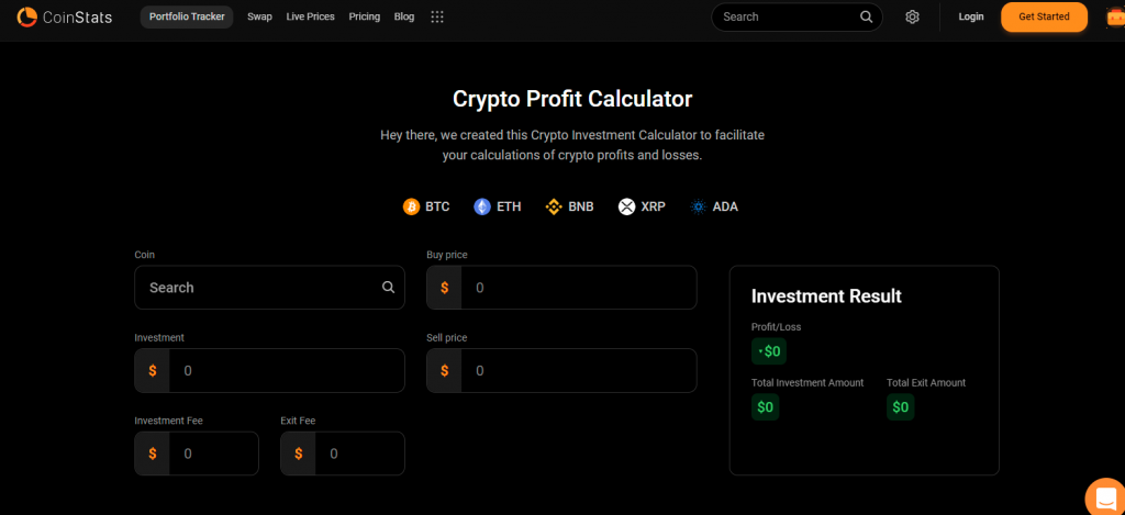 Calculate crypto stop loss and risk-return