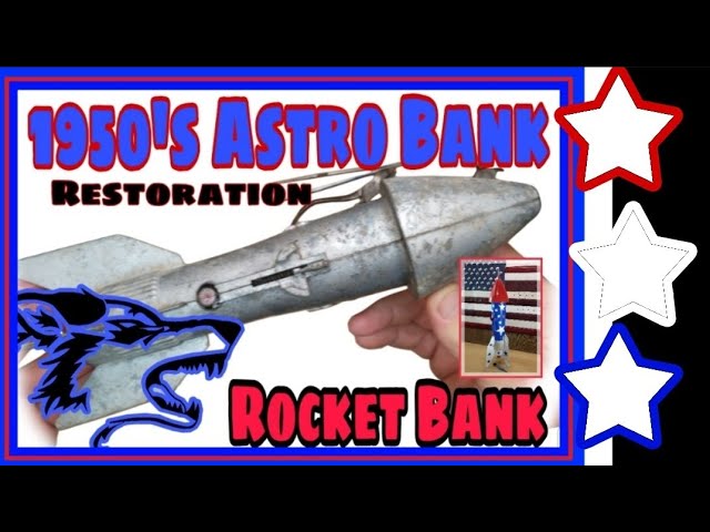 Vintage Berzac Mechanical Rocket Coin Bank Astro Mfg. Olmstead Fe– FatMan's Garage, LLC