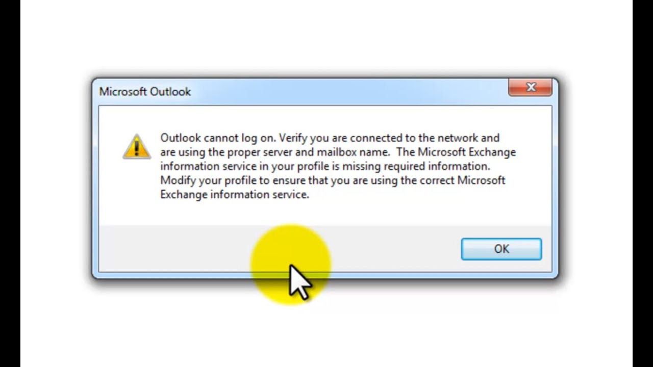 Outlook Error Microsoft Exchange has Failed - Microsoft Community