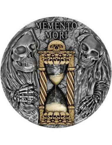 MEMENTO MORI Hourglass 2 Oz Silver Coin Francs Cameroon 