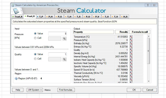 Steam Table Calculator | Superheated Steam Region | Spirax Sarco