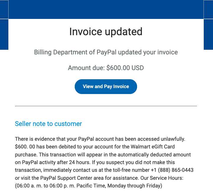 PayPal Phishing Scam Uses Invoices Sent Via PayPal – Krebs on Security