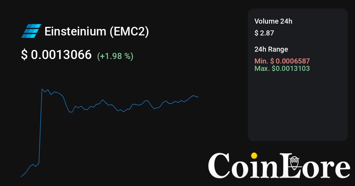 Einsteinium price today, EMC2 to USD live price, marketcap and chart | CoinMarketCap