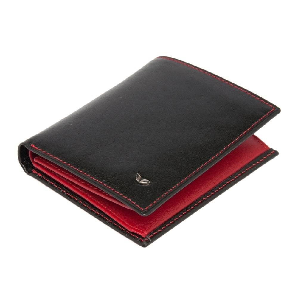 Edward | Italian Leather Wallet | Black & Red – PEGAI