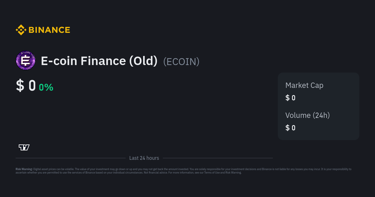 E-coin Finance price now, Live ECOIN price, marketcap, chart, and info | CoinCarp