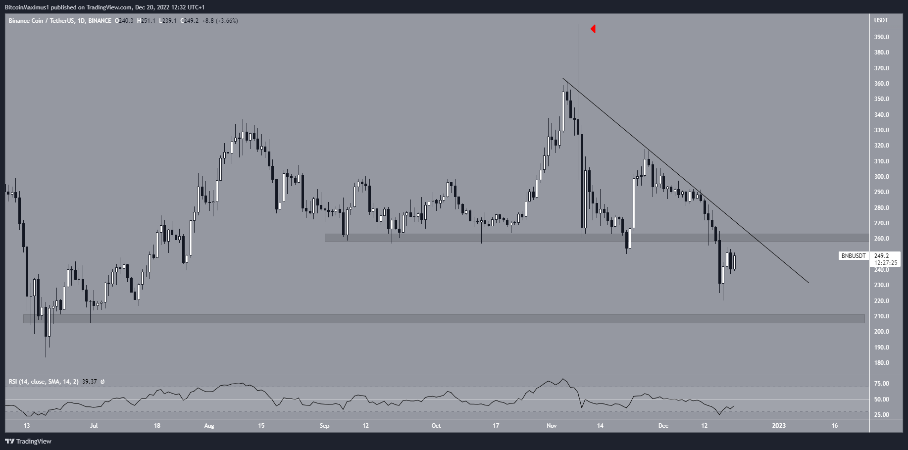 Binance Coin / Tether Price Chart — BNBUSDT — TradingView