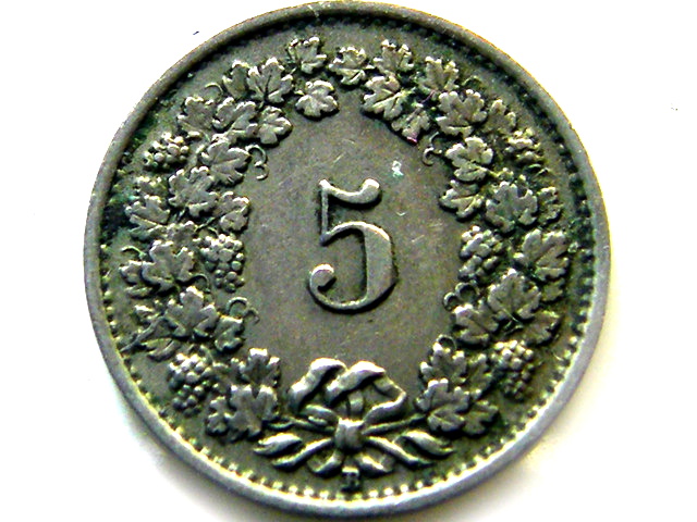 5 Francs (Herdsman; copper-nickel; embossed edge) - Switzerland (date) – Numista