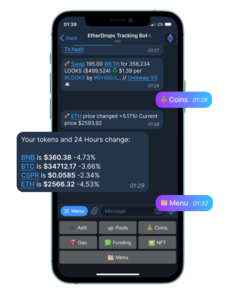 Telegram bot CryptoMonitor Tools — @coinmonitorbot