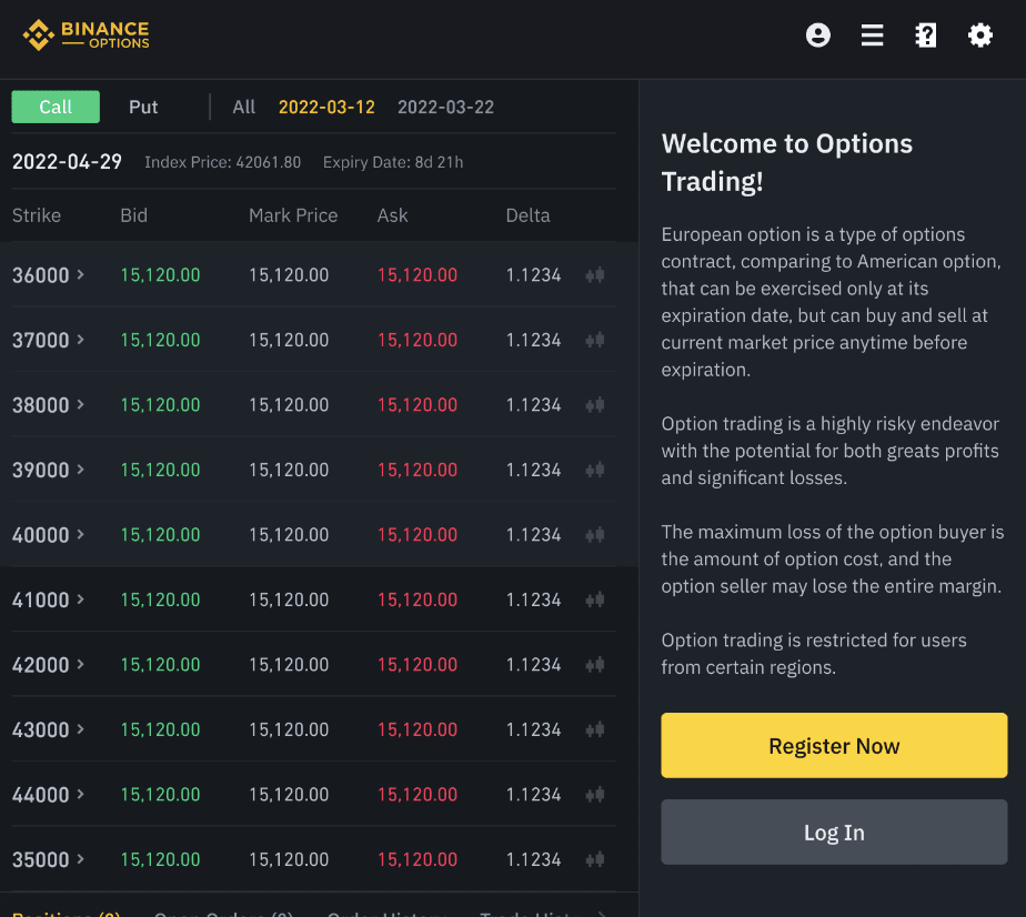 How To Trade Options on Binance in ? Binance Options Explained