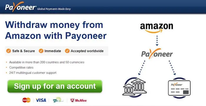 To add my Payoneer account to Amazon to receive payments