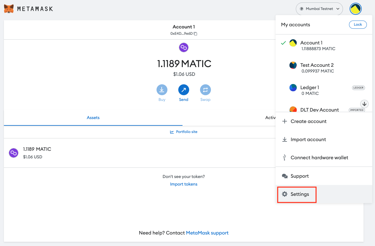 Metamask - Kaleido Docs