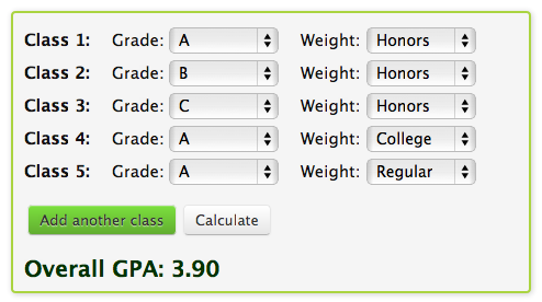 GPA Calculator - Residential Life