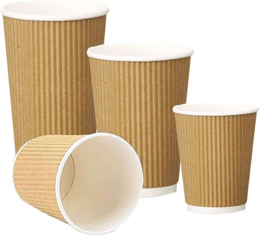 12oz Triple Wall Ripple Cup Kraft (x) | CUPS | Gellings Isle of Man