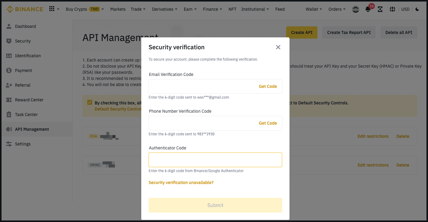 Binance US: how to create API keys | 3Commas Help Center