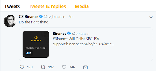 Breaking: Binance Delists Bitcoin SV (BSV) - Ethereum World News