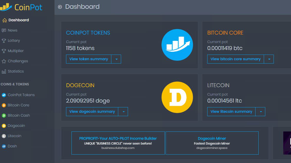 CoinPot- % Free Bitcoin,Litecoin, Dash,Doge,Bitcoin Cash Faucet