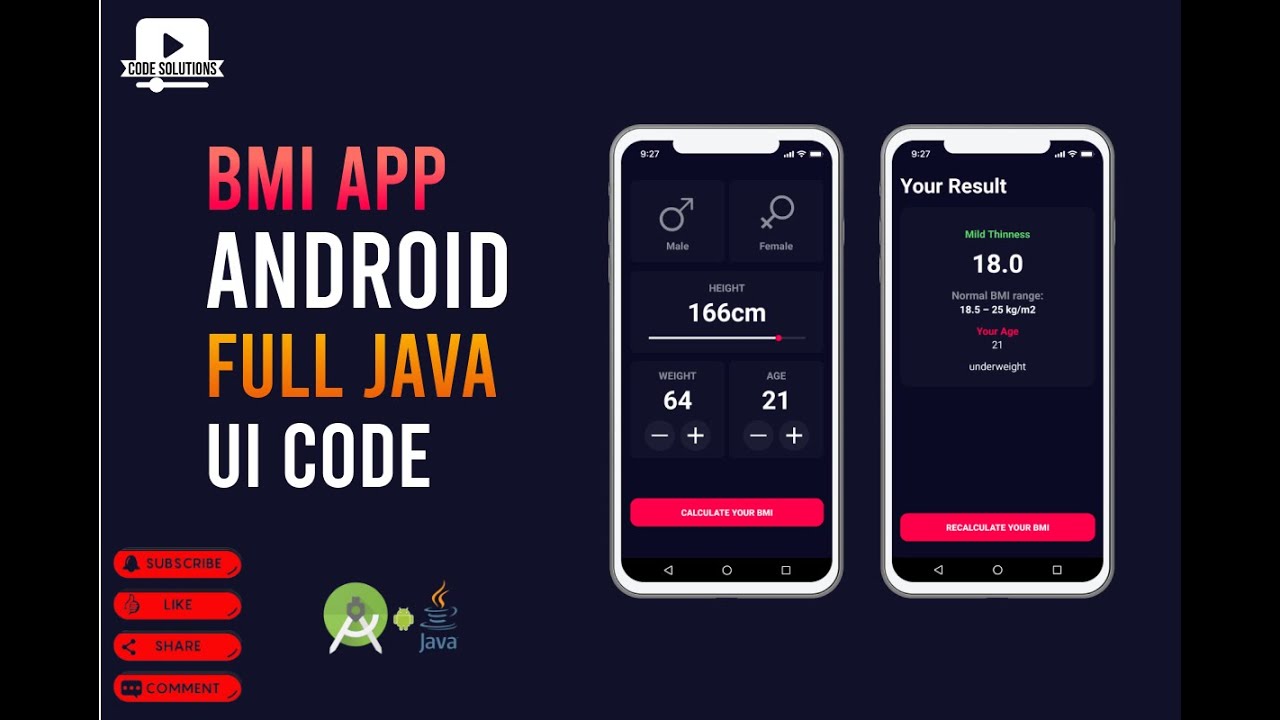 Learn to create a BMI Calculator App for Android - All for Android, Android for All