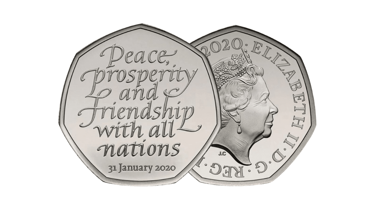 BU EU Withdrawal Brexit 50p Coin : Royal Mint