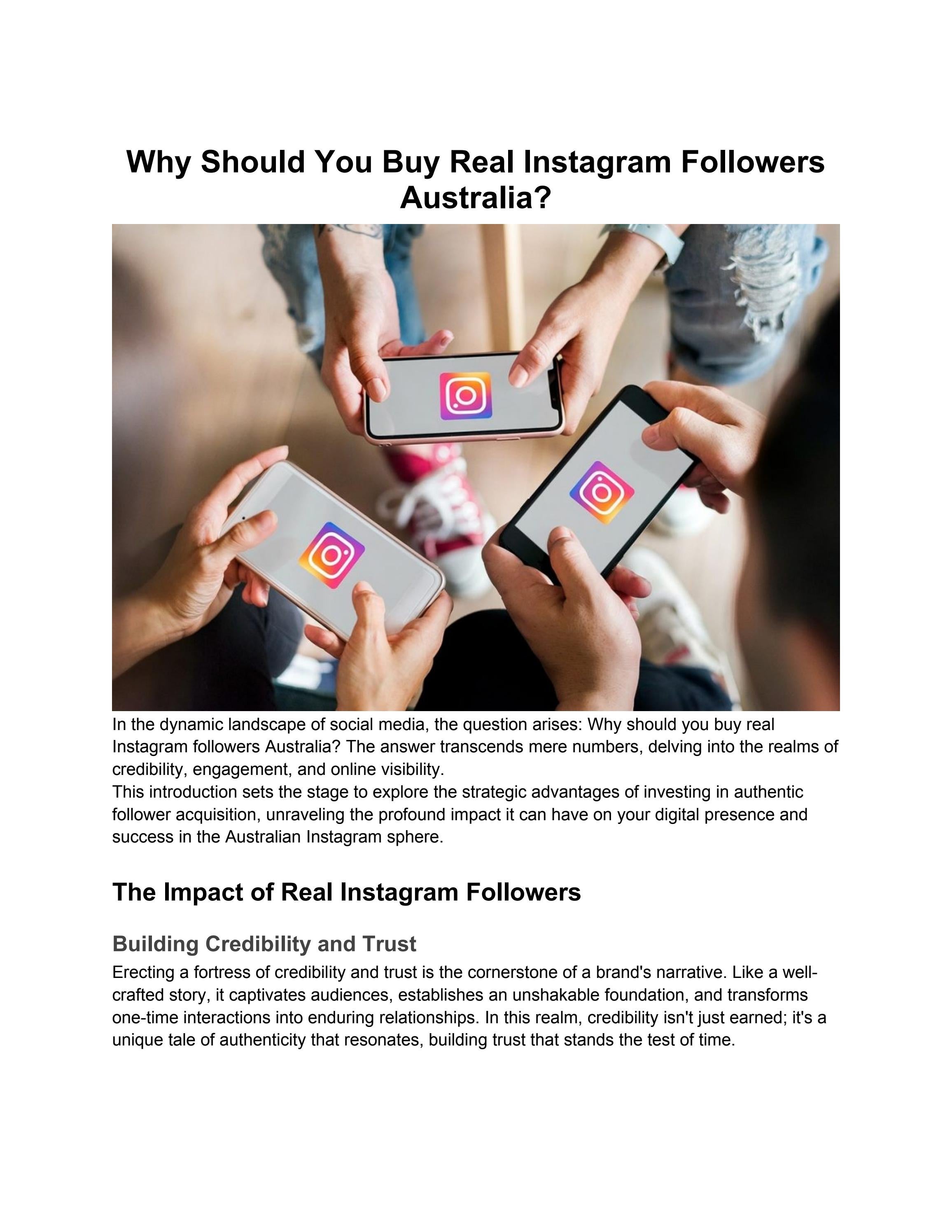 Buy Instagram Followers | Australia-Based Company