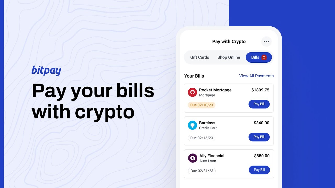 Pay bill with cryptocurrency