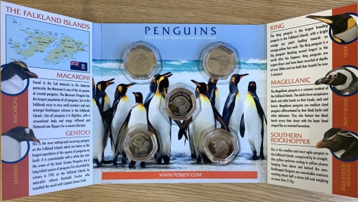 Ebanknoteshop. Falkland Islands,PENGUIN Coin Set,50p,