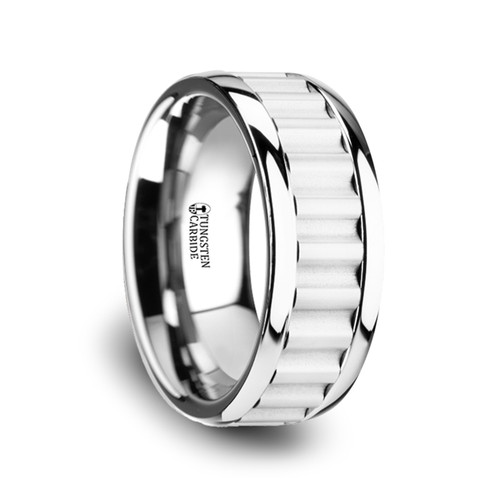 ALEXANDER Tungsten Ring with Black Tungsten Coin Edge Center by Triton – Larson Jewelers