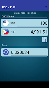 1 USD to PHP - US Dollars to Philippine Pesos Exchange Rate