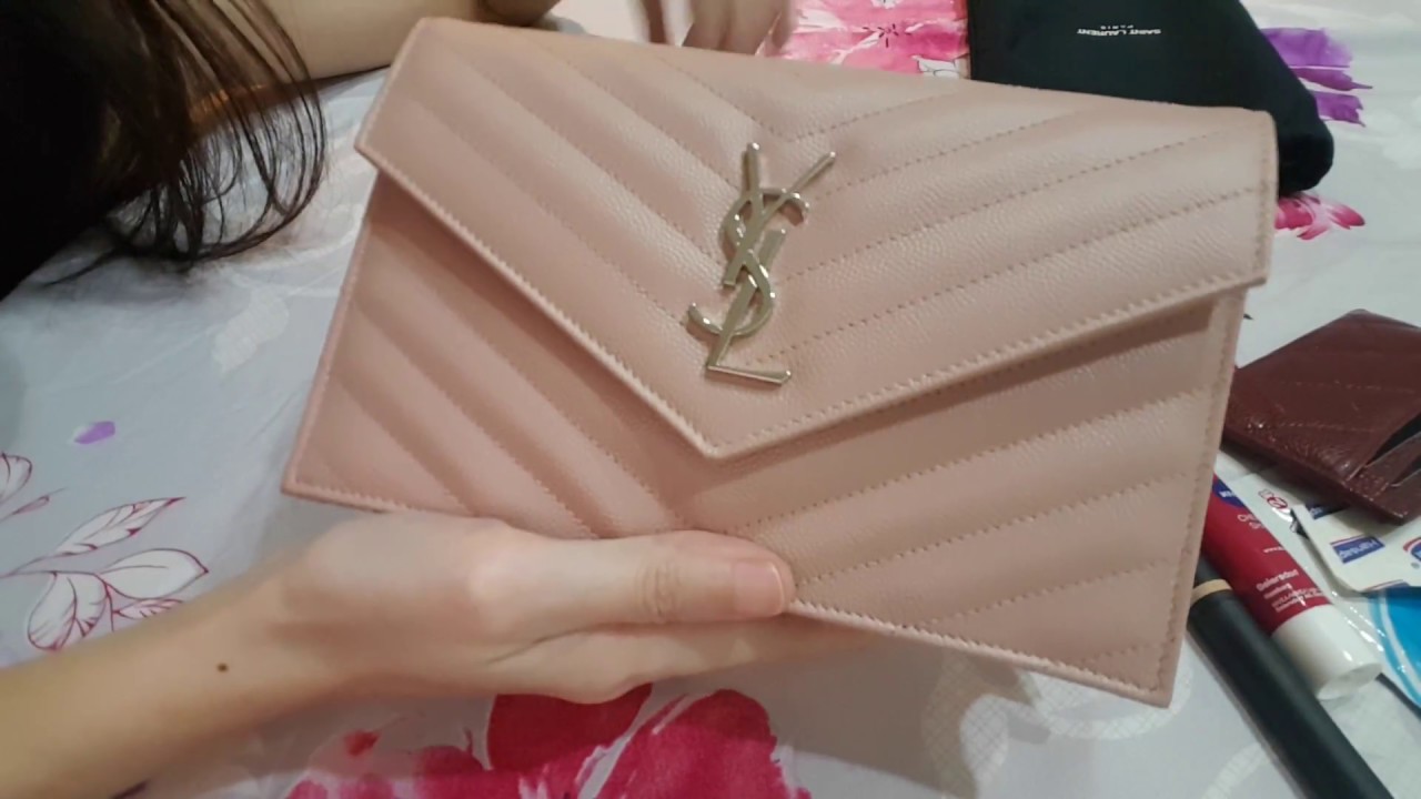 Yves Saint Laurent Pink Leather Classic Y Chain Wallet Crossbody Bag - Yoogi's Closet